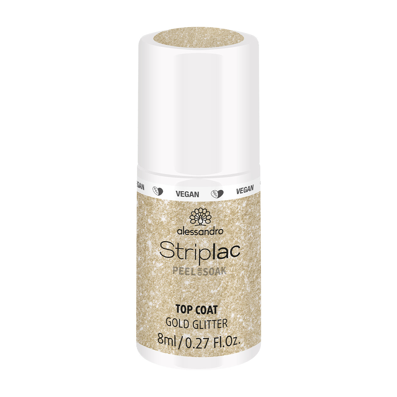 STRIPLAC TOP COAT GOLD GLITTER