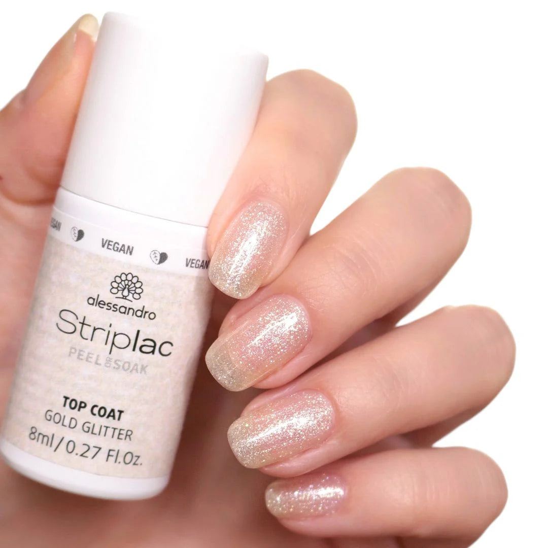 STRIPLAC TOP COAT GOLD GLITTER