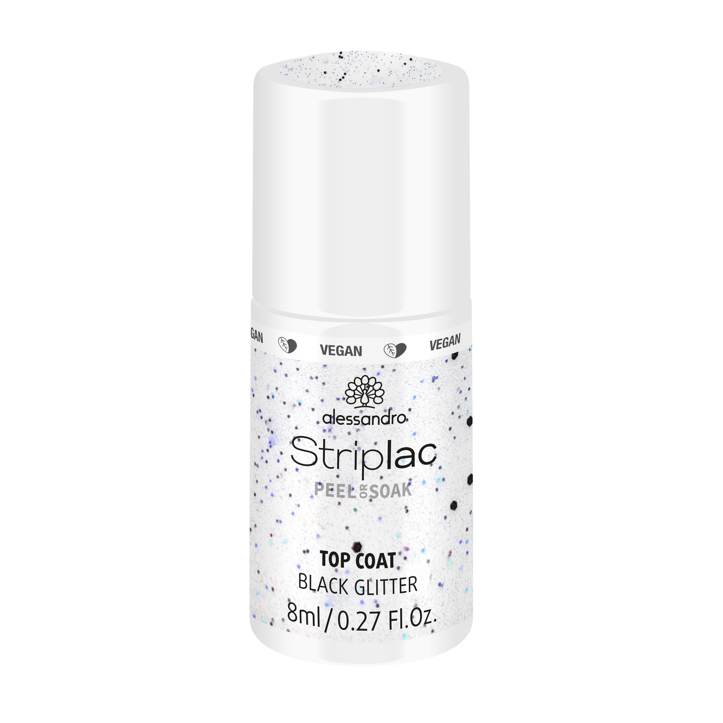 STRIPLAC TOP COAT BLACK GLITTER