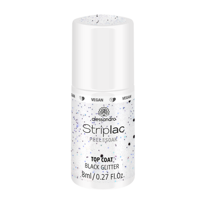 STRIPLAC TOP COAT BLACK GLITTER