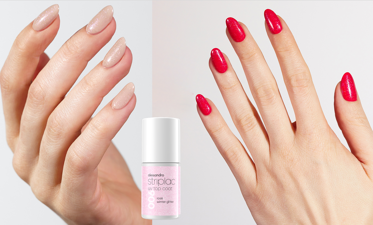 Striplac TOP COAT rosè glitter